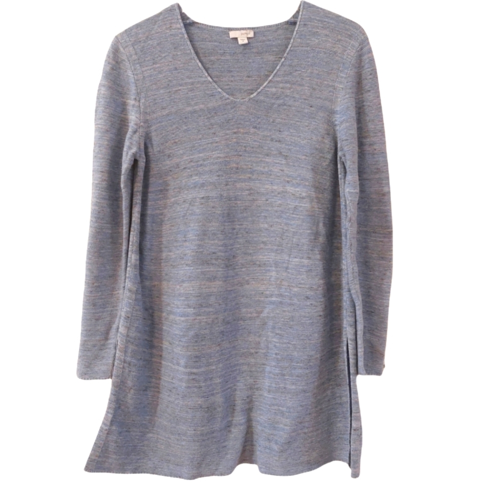 Pure Jill Knit Vneck Pullover Sweater Blue J. Jill Tunic Medium